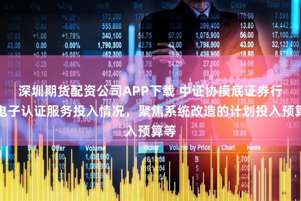 深圳期货配资公司APP下载 中证协摸底证券行业电子认证服务投入情况，聚焦系统改造的计划投入预算等